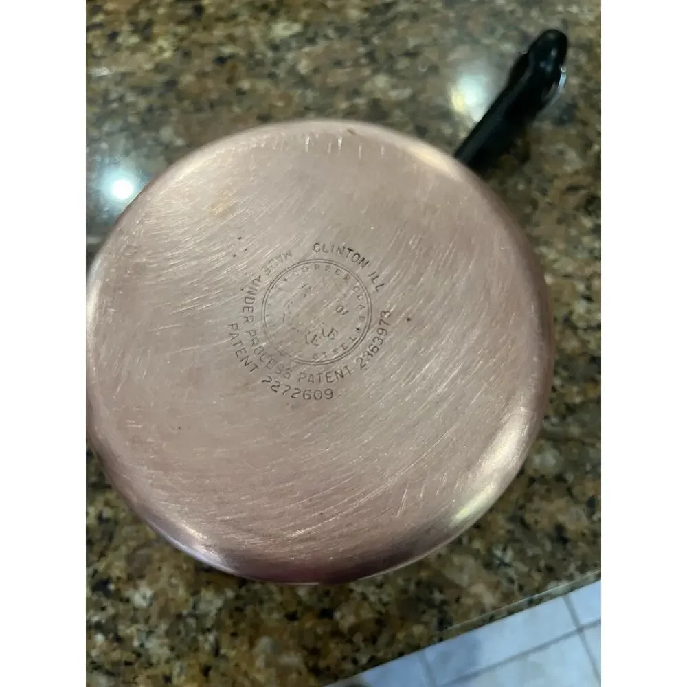 Vintage Revere Ware 2.0 QT Quart Sauce Pan‎ Copper Clad Bottom w/Lid Clinton, IL